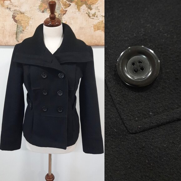 Vtg Y2K double breasted wool peacoat - Paris Blues brand - Picture 1 of 13